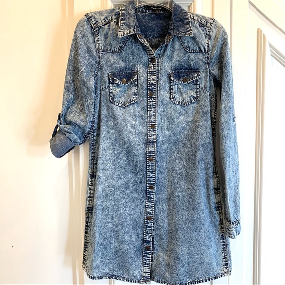 New Look Acid Washed Tunic Top S - Picture 1 of 11